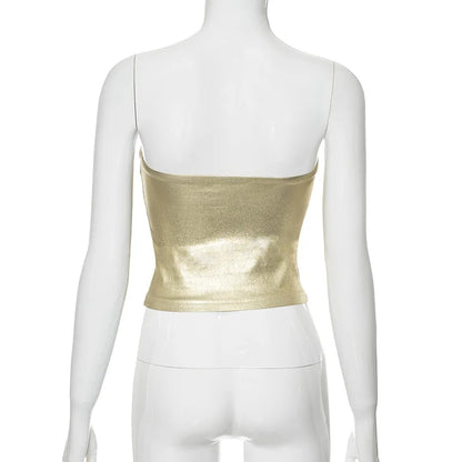 Golden Star Strapless Backless Sexy Crop Top