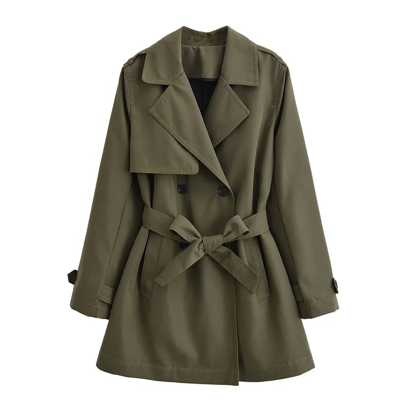 Long Belted Women Trench Coat