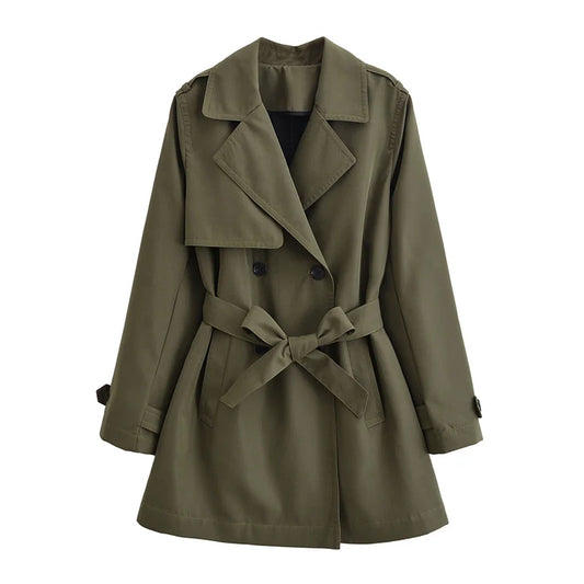 Long Belted Women Trench Coat