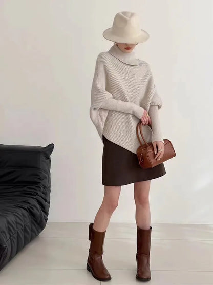 Irregular Wide V Neck Women Sweaters