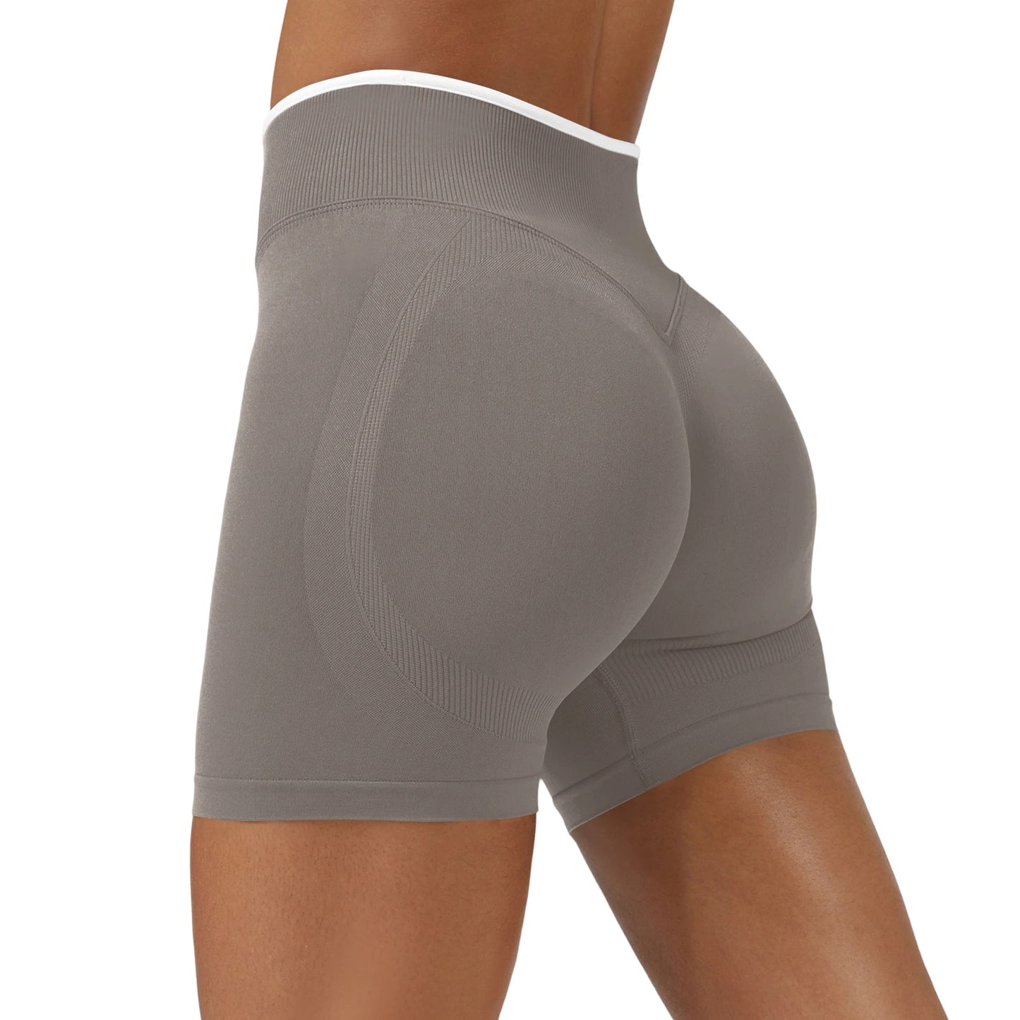 Pink High-Waist Seamless Workout Shorts