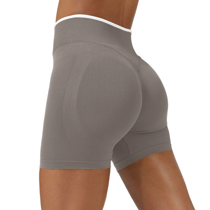 Pink High-Waist Seamless Workout Shorts