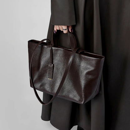 Designer Cowhide Genuine Leather Large Capacity Shoulder Bags