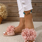 Pink Flower Design Super Comfort Flat Slipper For Women