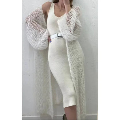 Long Open-Front Knit Cardigan for Women – Casual Autumn Style