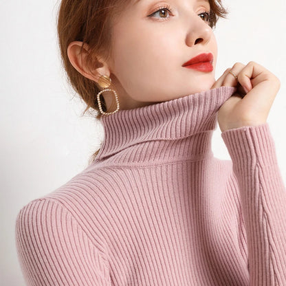 2025 Women S Fall Turtleneck Sweater Soft Knitted Cashmere Pullover Jumper Basic Autumn Winter Sweater For Women