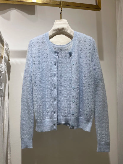 Effortless Breeze: The Delicate Open-Knit Cardigan