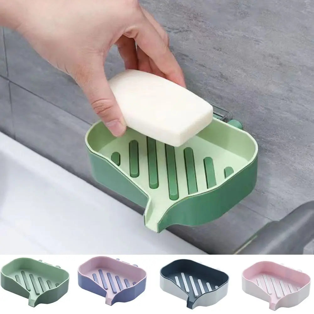 New Transparent Plastic Wall Mounted Drain Soap Box