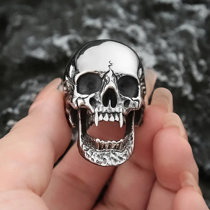 Bright Heavy Skull Stainless Steel Creative Ring