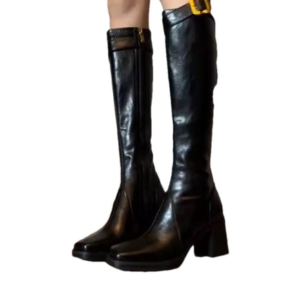 Womens Over The Knee Boots Sexy Pu Long Boots Thin High Heel Platform Shoes For Women