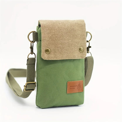 Sage Green Canvas Mini Phone Bag