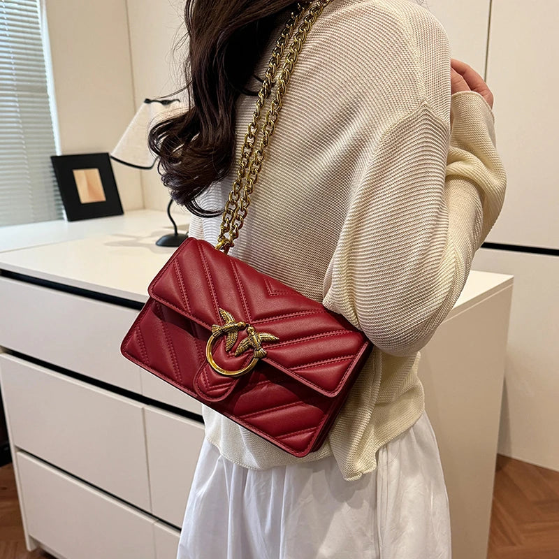 Women Elegant Magnetic Buckle Handbags