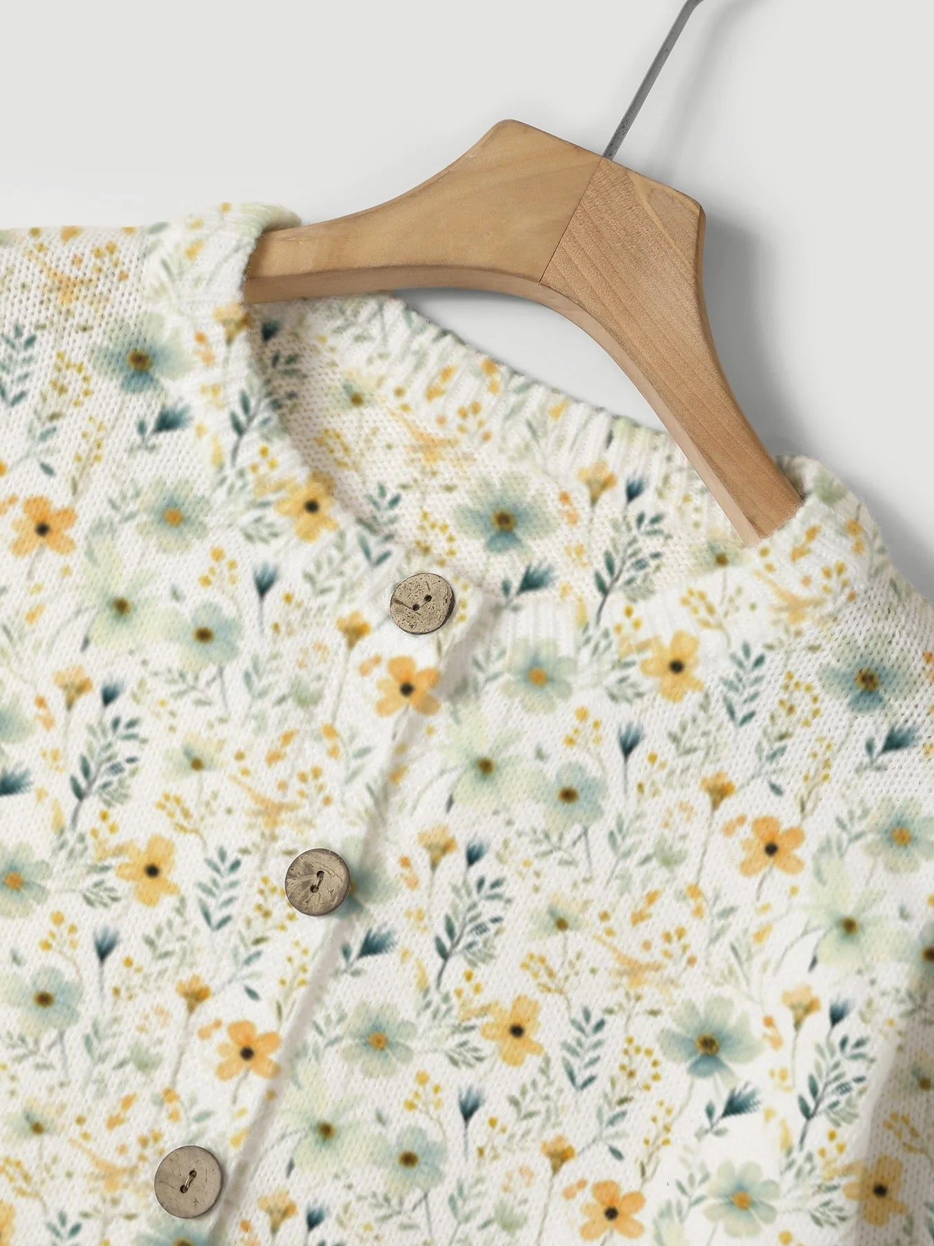 Floral Print Knit Cardigan for Women – Elegant Autumn Sweater