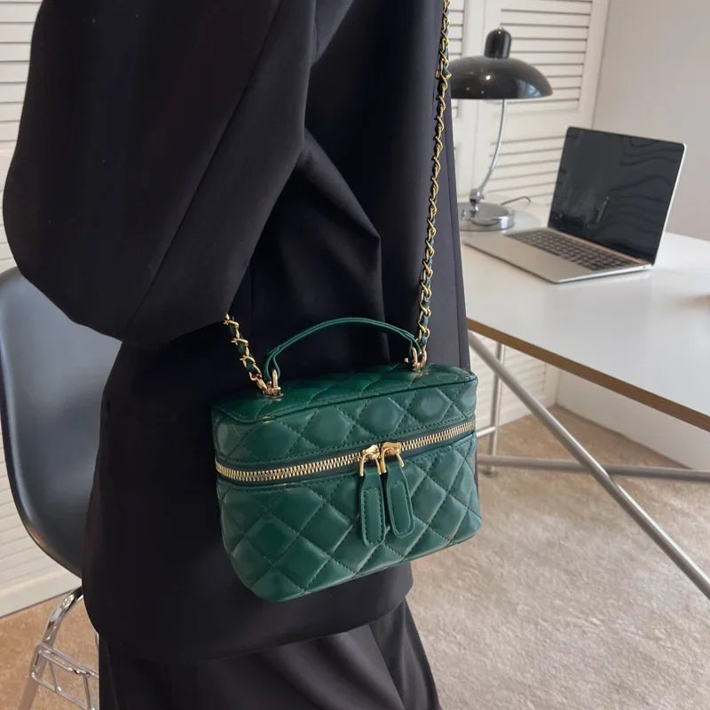 Luxury Mini Box Handbag For Women Suitcase Shaped Designer Tote Clutch Bag