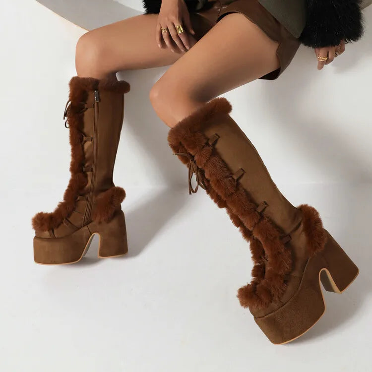 New Winter Style Warm Platform Heel Women Boots