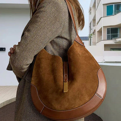 Women Suede Round Crossbody Messenger Bags