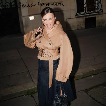 Oversize Long Single Breasted Womens Trench Coat