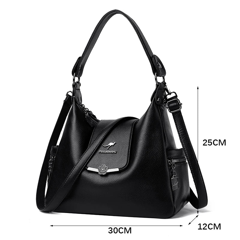 Luxury Designer Handbags For Women Large Capacity Soft Leather Shoulder Crossbody Bags High Quality Fashion