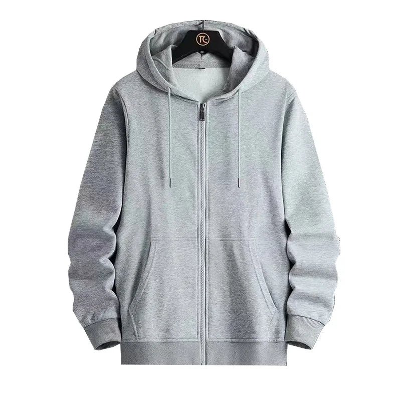 Loose Fit Zipper Closure Comfortable Simple Hoodies