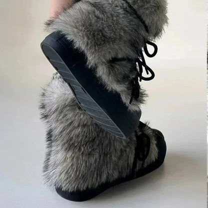 Cold Fighter Furr Plush Warmy Feeling Designer Boots For Women