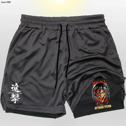 New 2 In 1 Mens Gym Short