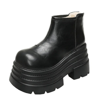 Womens Platform Chunky Bottom Stong Lace Up Winter Boot