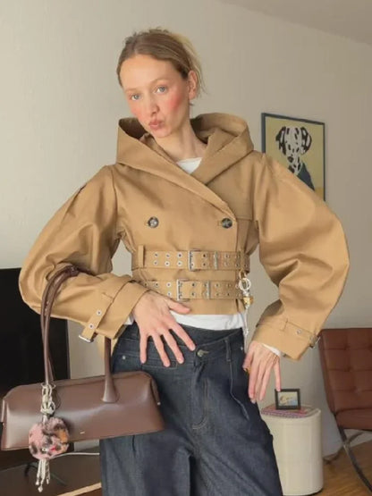 Oversize Long Single Breasted Womens Trench Coat