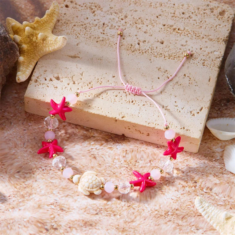 Greek Island Vibes - Turquoise Turtle & Starfish Summer Bracelet