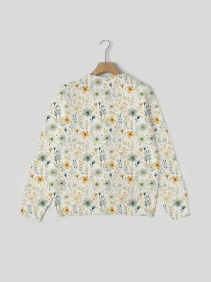 Floral Print Knit Cardigan for Women – Elegant Autumn Sweater