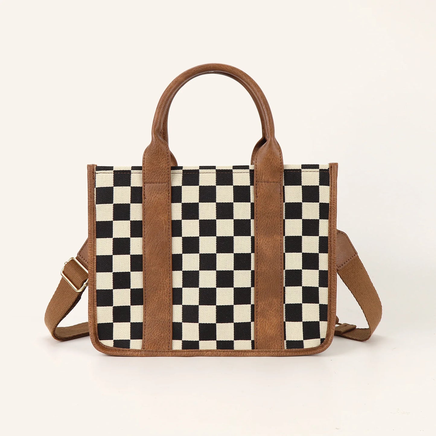 Retro Game Checkerboard Mini Fabric Flap Crossbody Sling Bags