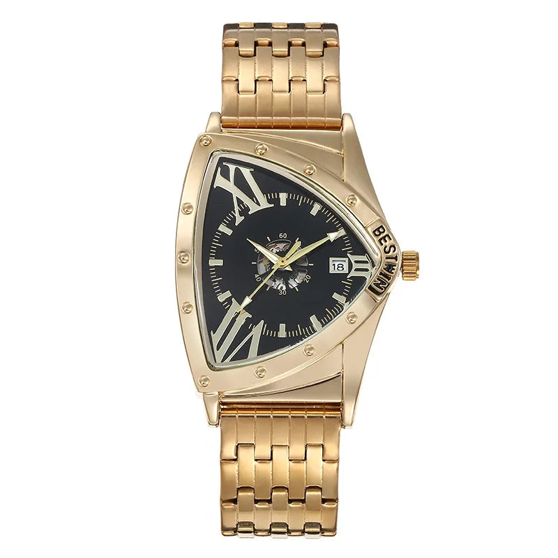 Triangle Frame Silicone Strap Luxury Quartz Men Watches