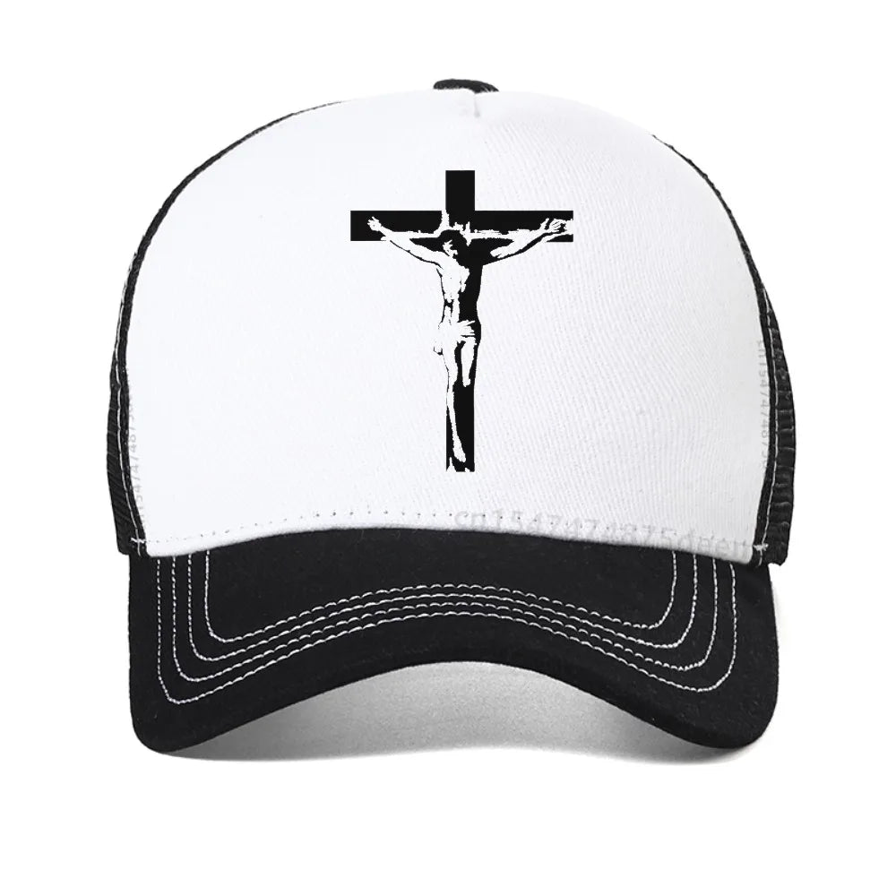 Jesus Christian Redeemed Cross Nails Flat Bill Snapback Hat Adjustable Baseball Cap For Men And Women