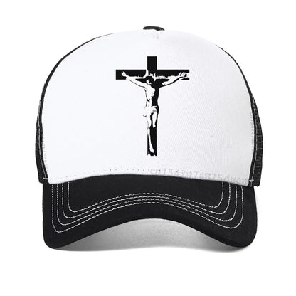 Jesus Christian Redeemed Cross Nails Flat Bill Snapback Hat Adjustable Baseball Cap For Men And Women