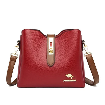 2025 New Pu Large Capacity Womens Tote Bag Fashion Contrast Color Single Shoulder Crossbody Handbag Stylish Lady Bag