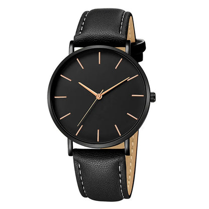 Mens Casual Ultra Thin Black Dial Analog Watches