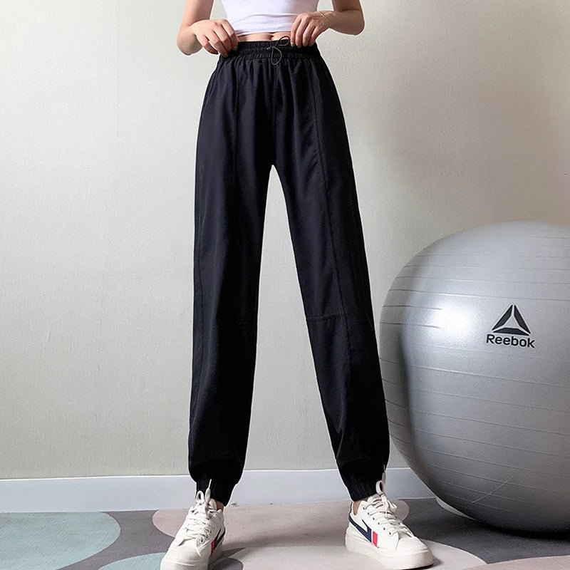 Elastic Waist Flower Jogger Pants
