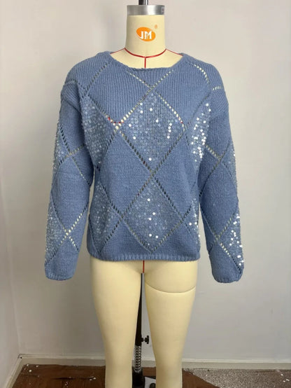 Autumn Winter Women S Long Sleeve Hooded Knitted Pullover Vintage V Neck Loose Sweater Casual Knitwear For Ladies