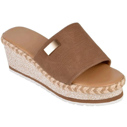 Ladies Crystal Wedges High Heel Sandals Summer Shoes With Thick Sole Diamond Platform Mules Slippers For Women