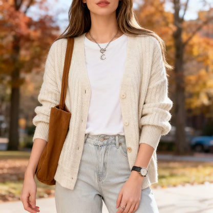 Women Autumn Winter Oversize Knitted Casual Cardigan