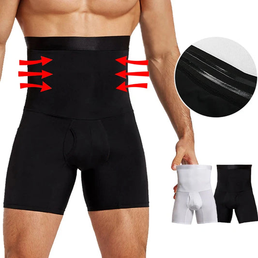 Men Body Compression High Waist Training Shorts Underwear