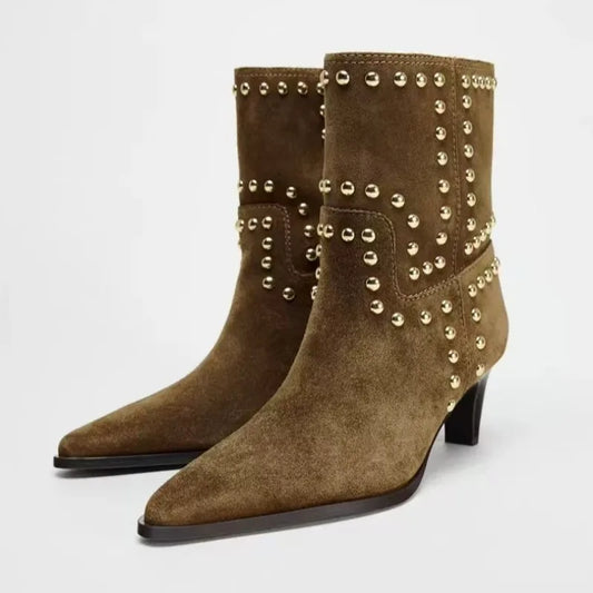 Fashion Black Chelsea Boots Pointed Toe Stiletto Heels Pu Leather Party Booties