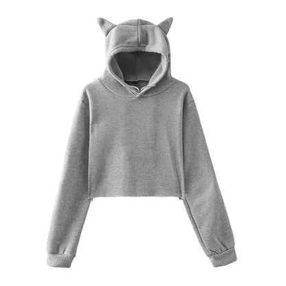 Womens Japanese Graphic Cat Ears Hoodies