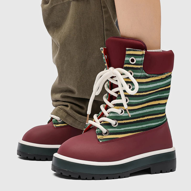 Womens Men Increased Strong Outsole Toe Boots