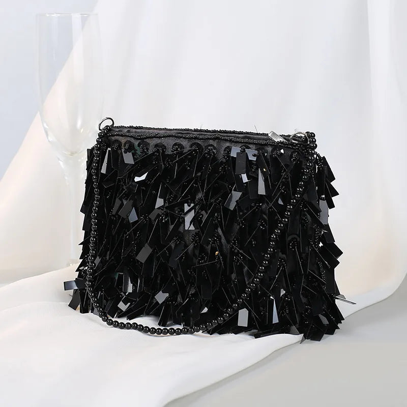 Womens Rhinestone Tassel Messenger Bags