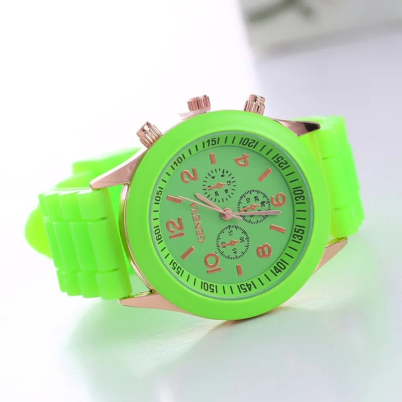 Crocodile Style Quartz Watches Unisex Casual Silicone Bands