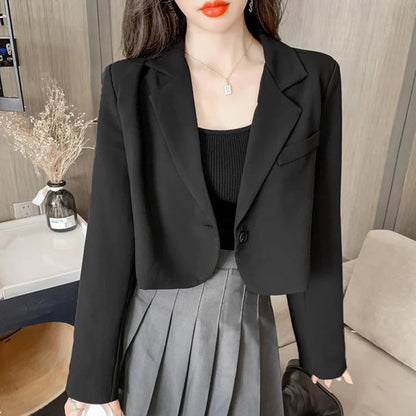 Elegant Office Style Crop Blazers