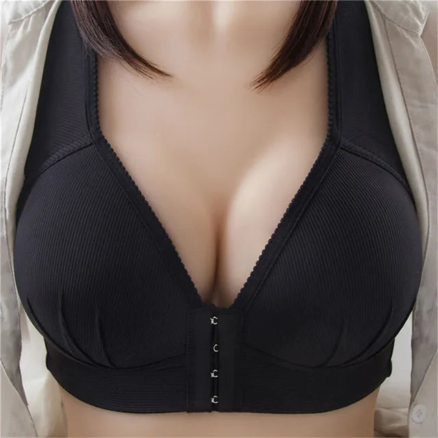 Simply Style Plus Size Breathable Front Buckle Thin Women Bras
