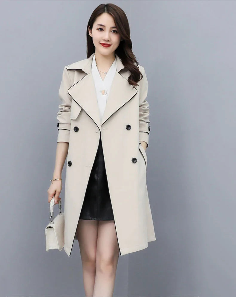 Womens Oversize Long Single Breasted Trench Coat