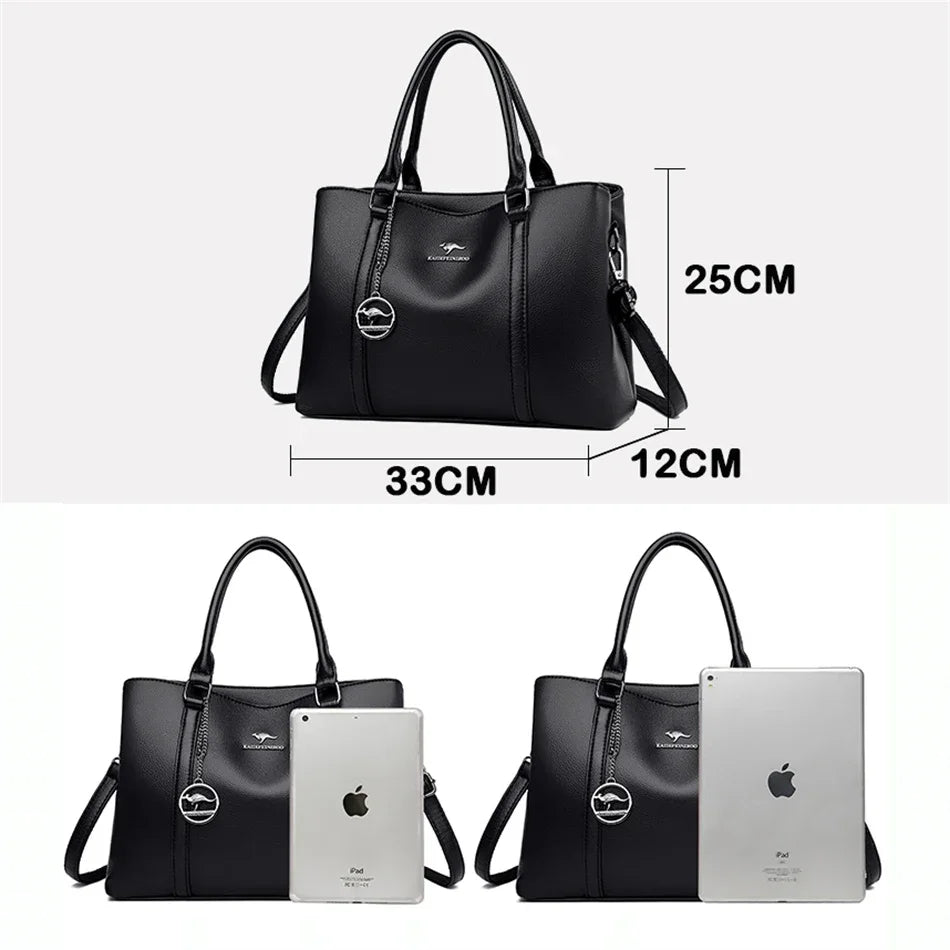 Genuine Leather Luxury Tote Bag For Women High Quality Designer Handbag Crossbody