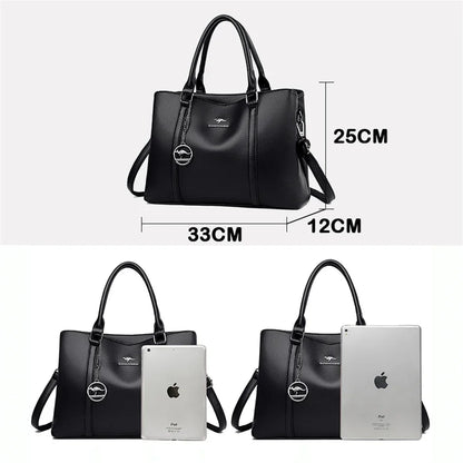 Genuine Leather Luxury Tote Bag For Women High Quality Designer Handbag Crossbody